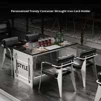 Ensemble de mobilier industriel moderne et écologique pour restaurants, pubs, cafés, écoles, salles de séjour, centres commerciaux, gymnases et salles à manger, comprenant tables, chaises, tabourets de café, banquettes en fer forgé