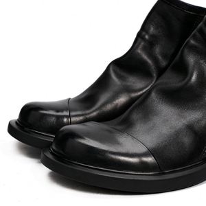 Nouvelles bottes en cuir véritable à semelle épaisse et à tige haute, tendance hiver, très vendues - Product Image 6