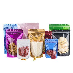 Bolsa de Plástico Personalizada con Ventana Metalizada para Envasado de Alimentos, Colores Blanco y Dorado para <span class=keywords><strong>Papas</strong></span> Fritas, Azúcar para Mascotas - Product Image 1