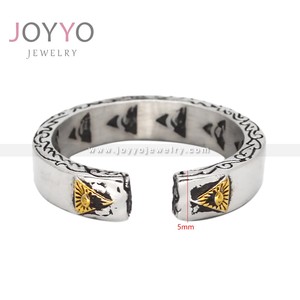 Nouveau Design L'Oeil de la Providence Anneau Ouvert En Acier Inoxydable Illuminati Puissant Anneau de Souhait et de Protection Franc-Maçon Hommes Bijoux - Product Image 6