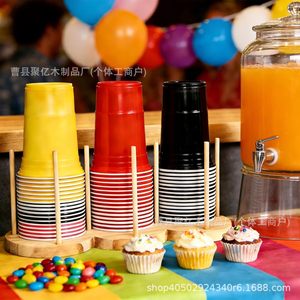 Wooden Coffee <b>Organizer</b> Cup Holder Desktop Storage For <b>Paper</b> Cups Home Coffee Station Accessory - Product Image 3
