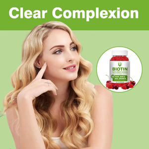 Hot Selling 5000MCG High Poency Biotin Gummies Cherry Flavor <b>Supplement</b> for Glowing Skin Stronger Nails and Thicker Hair - Product Image 5