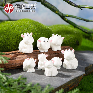 Miniature Resin Sheep Figurine 3D Cute <b>Animal</b> Decor Desktop Car Accessory - Product Image 3