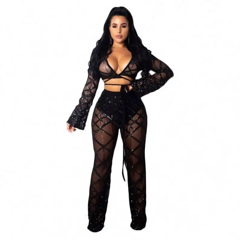 Quality Sexy Cloth Night Club Wholesale Product China Fashion Crop Top Two Plu Size Woman 2 Piece Set