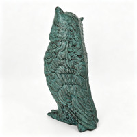 Statue d'hibou en aluminium, figurine d'oiseau, finition verdigris, sculptures d'animaux, art, décoration de table, jardin, bureau, ornement, cadeau, artisanat