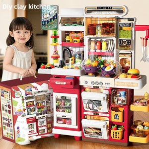 Set Giocattolo da <span class=keywords><strong>Cucina</strong></span> per Bambini in Plastica ABS, Tavolo da <span class=keywords><strong>Cucina</strong></span>, Frigorifero, Hamburger, Dessert, Scena Casa delle Bambole, 4-6 Anni, Unisex - Product Image 3