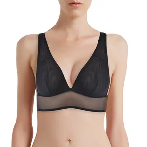 नीचे पहनने के कपड़ा निर्माता पारदर्शी जाल ब्रा Wirefree Bralette Intimates प्रकाश नरम Cami देवियों अधोवस्त्र अंडरवियर शीर्ष ब्रा