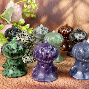 Cristal curativo natural tallado a mano fantasma calabaza artesanía decoración de Halloween para regalos de vacaciones - Product Image 1