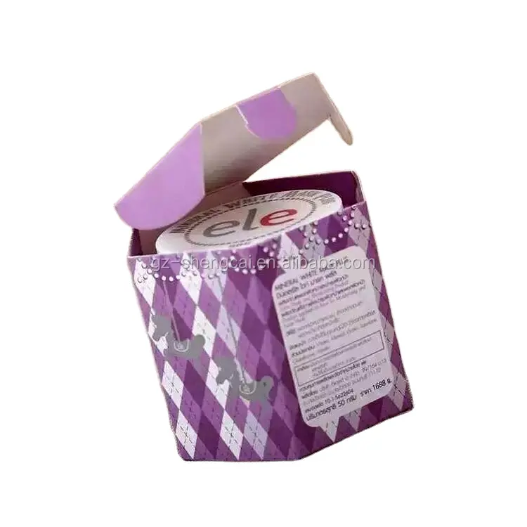 Прямая Заводская цена креативная бумажная свеча подарочная упаковочная коробка мультяшная шестиугольная бумажная коробка для медовой банки упаковка для крема кожи