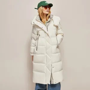 겨울 여성 다운 재킷 느슨한 캐주얼 후드 롱 코트 대형 두꺼운 코트 따뜻한 패션 자켓