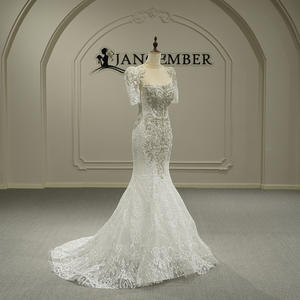 Jancember GT26047 Vestidos de Novia Sirena Elegantes de Manga Corta con Cristales - Product Image 2