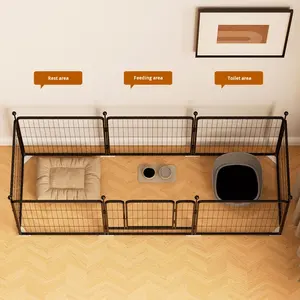 Hund Laufs tall Falten Indoor Outdoor Anti-Rost Hund Übungs zaun Tragbarer Haustier Laufs tall mit Tür für Largem Medium Small Dogs - Product Image 3