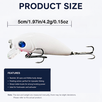Leurre de pêche flottant 5 cm 4,2 g, crankbait de surface, 8 couleurs, appât artificiel dur pour poissons d'eau salée, logo personnalisé OEM, directement de l'usine