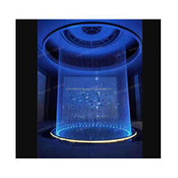 Fontaine à eau LED à économie d'énergie, en acier inoxydable, intérieure et extérieure, télécommande, rideau d'eau moderne, patio