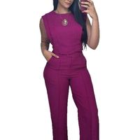 Ensemble décontracté en lin pour femme : Blouse sans manches style mignon et élégant, pantalon droit – Effet amincissant