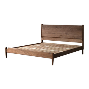 Tous les meubles en bois massif, grand <span class=keywords><strong>lit</strong></span> en bois massif, noyer <span class=keywords><strong>noir</strong></span> chêne cerisier nordique simple japonais rétro chambre <span class=keywords><strong>lit</strong></span> double - Product Image 5