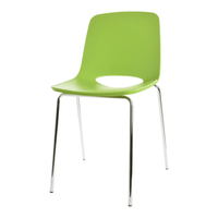 Chaises de salle à manger modernes en plastique blanc PP avec pieds en métal chromé pour restaurant café Chaise empilable DC-S005