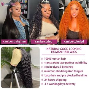 38 40인치 HD 레이스 버진 브라질리언 인모 글루리스 가발 딥 컬리 투명 레이스 프론트 인모 가발 (흑인 여성용) - Product Image 4