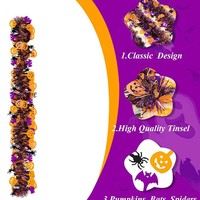 Décorations d'Halloween : Guirlande Citrouille, Chauve-souris et Araignée en Acier Inoxydable pour Arbres, Voitures, Parades, Utilisation Intérieure/Extérieure, Maison et Fêtes