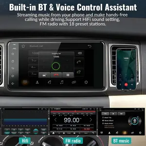 Podofo 1 + 16/2 + 32 go 7 pouces Android Car Stereo Car Radio Para Auto avec Carplay et Android Auto GPS Wifi Hifi Audio pour Toyota/Corolla