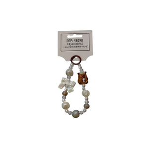 Cadena para Teléfono Capibara con Lazo, 13 cm, Cuentas de Perlas con Colgante de Oso para Decoración de Móviles - Product Image 2