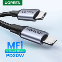 Cable USB C a iOS de Carga Rápida UGREEN con Certificación MFi, Cable de Datos de 8 Pines a Tipo C para iPhone 15 14 13 12