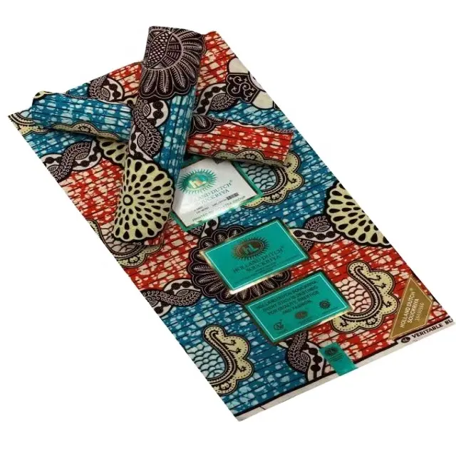 Tela con estampado africano para vestido, la mejor calidad de Ankara de Material de costura, 100%