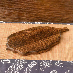 Wooden Leaf Shaped <b>Tray</b> Solid Wood <b>Tea</b> Serving Plate With 3 Cups For Teahouse Home Use - Product Image 4