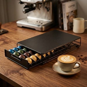 Soporte de Cajón para Cápsulas de Café de un Solo Nivel con Diseño de Marco de Acero con Recubrimiento en Polvo de Alta Calidad y Durabilidad para <span class=keywords><strong>Nespresso</strong></span> <span class=keywords><strong>Vertuo</strong></span>, Incluye Diseño Ergonómico - Product Image 1