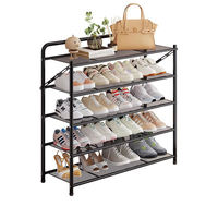 Organisateur de rangement pour chaussures pliable, étagère à chaussures en métal robuste pour l'entrée de la maison, intérieur