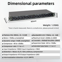 BHA 26 Compresseur/Limiteur Audio Professionnel Double Canal, Suppresseur de Bruit, Processeur Dynamique 1U Montable en Rack pour Son de Scène et Karaoké