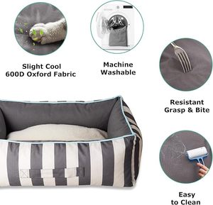 Cama ortopédica de lujo para mascotas de espuma viscoelástica de fábrica 600D Oxford forma rectangular lavable con cubierta lavable extraíble para perros - Product Image 3