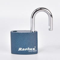 Cadenas antivol Rarlux 38-75 mm en fer, corps en fer, peint en bleu, avec clés en laiton ou en fer