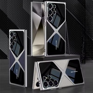 เคสโทรศัพท์หนังเคลือบไฟฟ้า ปี 2025 สำหรับ Samsung S24 Ultra S23  แบบครอบคลุมทุกด้าน ขอบ TPU กันกระแทก ป้องกันเลนส์ - Product Image 2