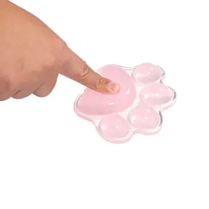 Transparent Silicone Mini Cat Paw Mouse Pad Soft Cartoon Cat Silicone Mouse Pad Case Transparent Skin Pad Wrist Rest for Magic