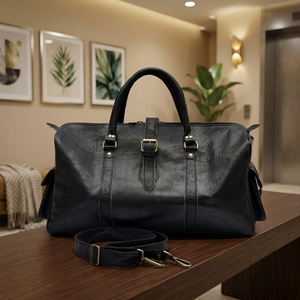 Sac de voyage unisexe en cuir véritable de haute qualité, classique, luxueux, élégant, multifonctionnel, avec poignée souple - Product Image 4