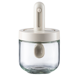 Spice Jar Glass With Telescopic Spoon Lid Airtight Moisture Proof For Kitchen Storage M Size - Product Image 5