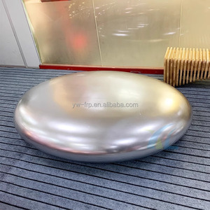 Chaise d'attente moderne en fibre de verre argentée pour usage extérieur dans les centres commerciaux et les gymnases - Product Image 4