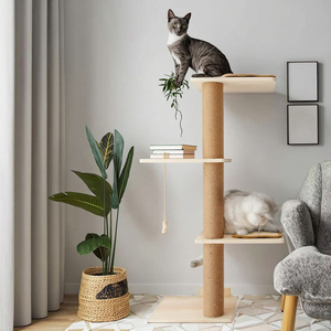 Árbol de gato suspendido moderno Arbre a Chat Plafond con pared, escaleras, cama para gatos y plataforma de juego - Product Image 1