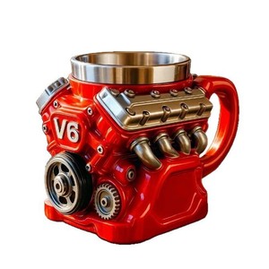 แก้วมัค 3 มิติ สแตนเลส ลายเครื่องยนต์ V8 สำหรับสินค้าข้ามพรมแดน แก้วเรซิ่นลายเครื่องยนต์ V8 - Product Image 3
