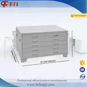 Meuble de bureau en acier pour cartes A0/A1, classeur à plat multicouche, armoire à cartes et à dessins à 5 tiroirs - Product Image 4