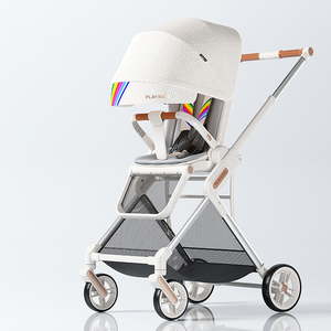 Playkids đen trắng bé có thể gập lại Xe đẩy Trọng lượng nhẹ xoắn ốc hoạt động sang trọng Đồ chơi búp bê xe đẩy cho vườn - Product Image 1