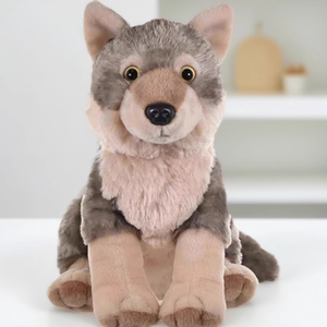 Peluche réaliste de chiot de loup, jouet en peluche animal de simulation, poupée de loup bébé douce, peluche animal sauvage pour enfants, cadeau, décoration intérieure - Product Image 1