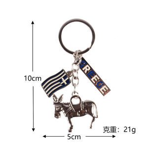 Porte-clés en alliage de zinc en forme d'âne avec drapeau grec, souvenir de <span class=keywords><strong>voyage</strong></span> en Grèce, pendentif, lettre, monument, décoration créative à suspendre, cadeau - Product Image 4