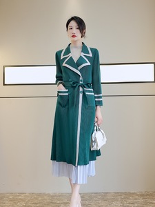 Custom 2023 Mid-Long Denim Poncho <strong>Belt</strong> Waist Slimming Women <strong>Coat</strong> Wholesale Spring Fashion Wind <strong>Coats</strong> - Product Image 6