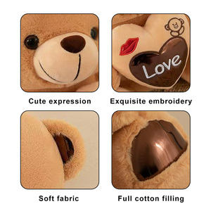 Wholesale Custom Valentine's Day Red Love Hug Teddy Bear Plush <b>Stuffed</b> Animals <b>Toys</b> <b>Soft</b> Skin Mother's Day Christmas Girl Gift - Product Image 6