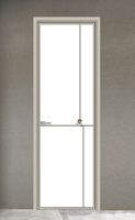 Porte de salle de bain pliante en verre, gain de place |   Porte de toilette moderne en alliage d'aluminium imperméable, isolation acoustique en verre, hôtel, appartement