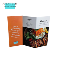 Flyers découpés sur mesure |   Flyers pliables uniques, impression numérique sur film enduit fantaisie/kraft, plastification, emballage, menu, coupon