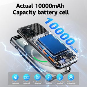 Custodia <span class=keywords><strong>Batteria</strong></span> da 10000mAh con Ricarica Wireless Magnetica <span class=keywords><strong>per</strong></span> <span class=keywords><strong>iPhone</strong></span> Serie 12, 13, 14, 15 Plus, 16, 17 Air, 18 Pro Max - Product Image 3