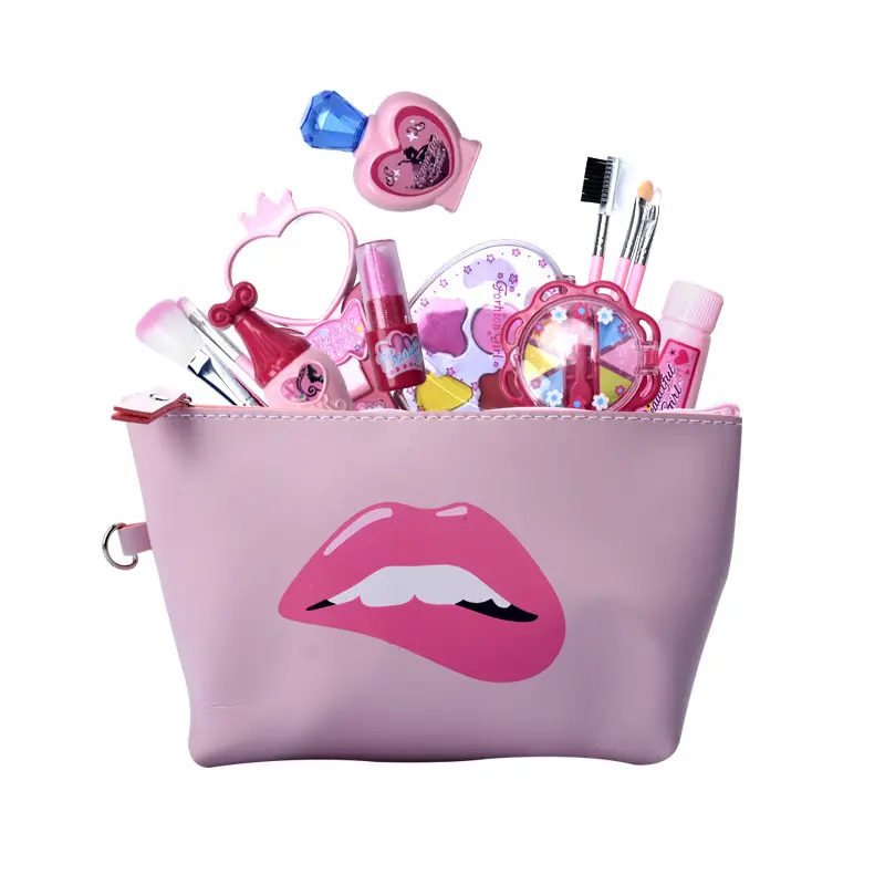 Wholesale Custom Kids Makeup Kit, Cosmetic Beauty Kids Make Up Toy Set Pretend Makeup Purse For Girls//